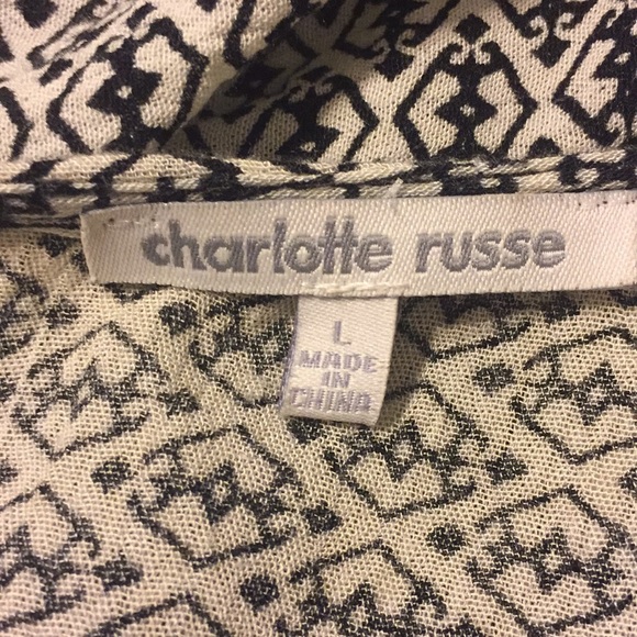 Charlotte Russe black and ivory mixed print boho Large - Picture 6 of 10